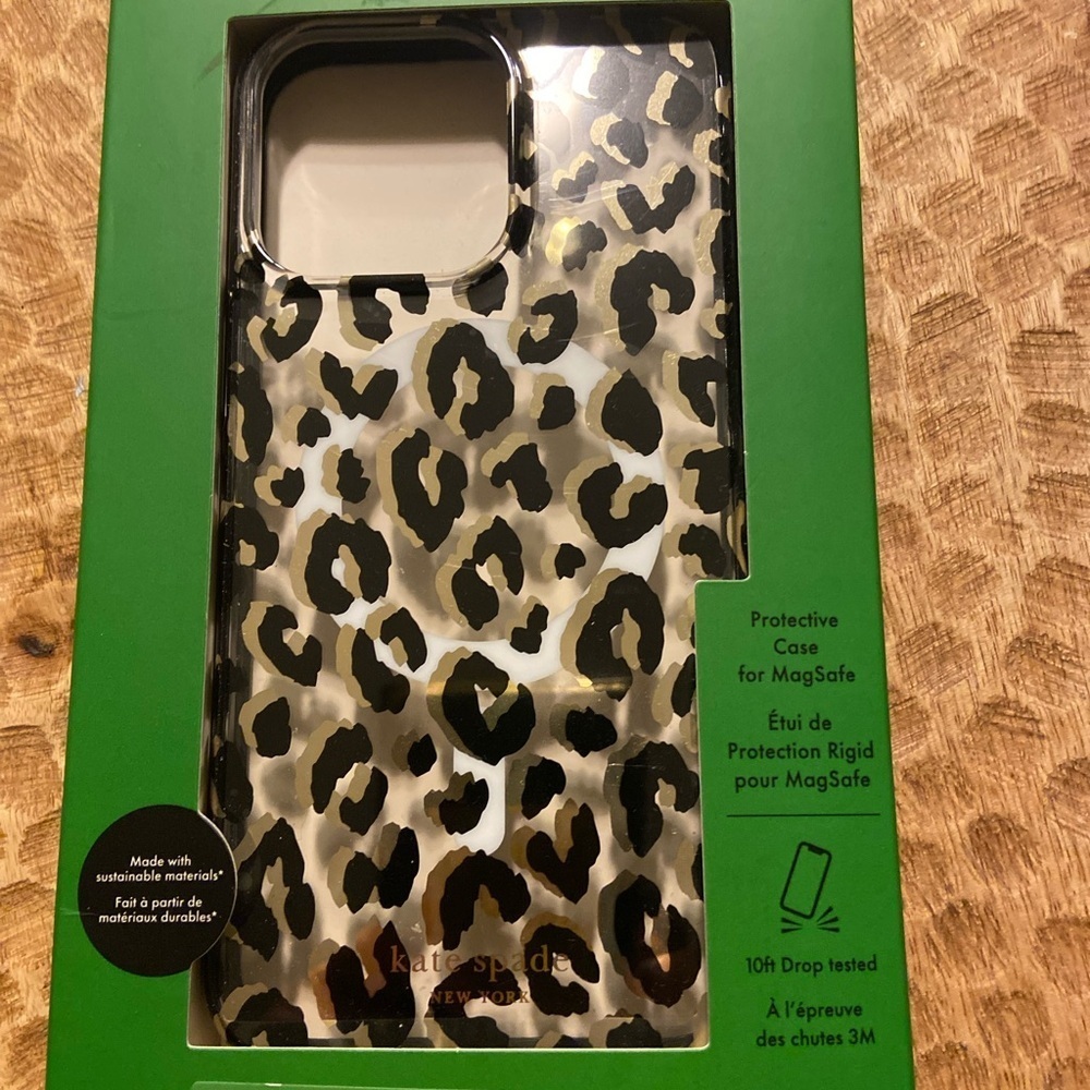 Kate Spade Black and White Leopard Print Phone Case - Picture 2 of 10